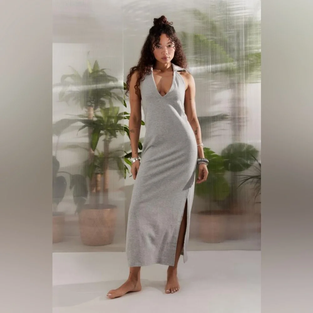 NWT URBAN OUTFITTERS “Laguna” Midi Cover-up Hooded Dress in Gray, Size Small - Picture 4 of 11